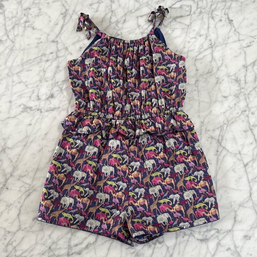 Janie And Jack Liberty® Queue For The Zoo Romper Sz 5T